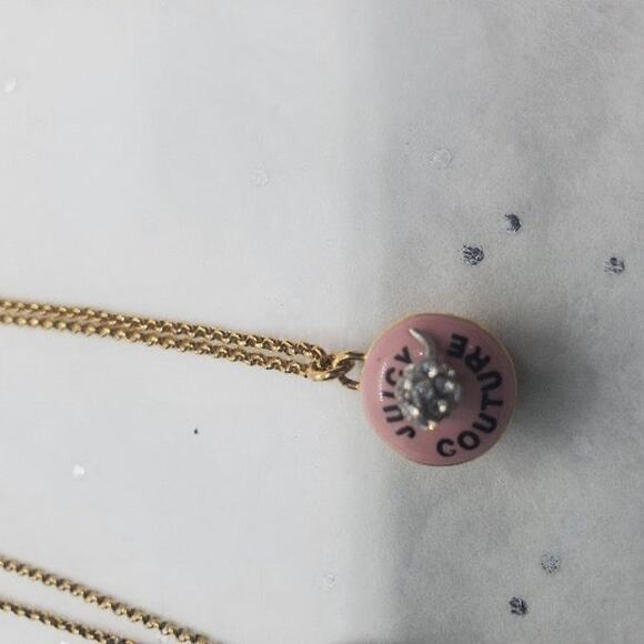 Juicy Couture Trio Of Necklaces - Vintage Y2K Jewelry - Ring Cupcake Heart - Picture 5 of 11